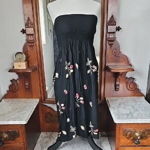 Black Strawberry Strapless Dress